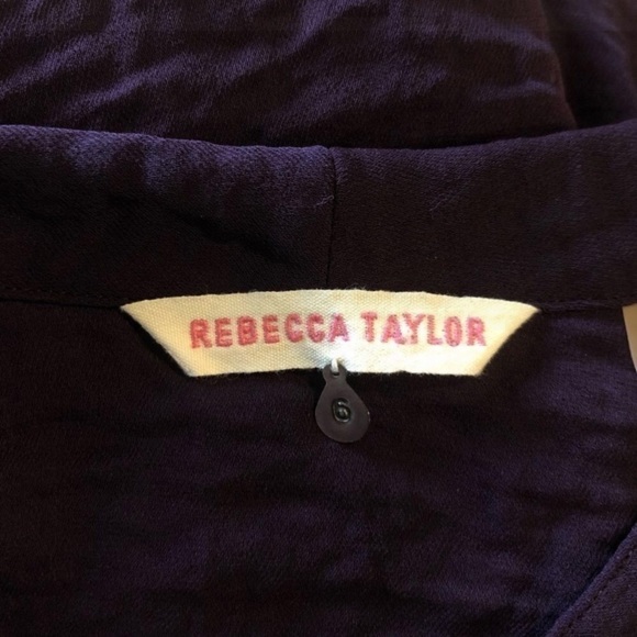 REBECCA TAYLOR | Designer Women’s Tank Top Crinkle Flowy Dark Purple 6 - Picture 3 of 4